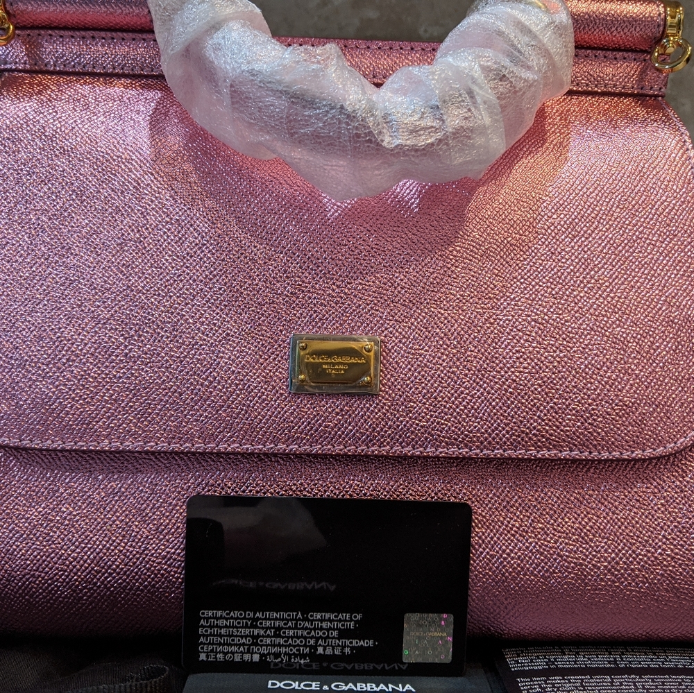 New Dolce & Gabbana Top Handle Leather Satchel - Picture 7 of 8